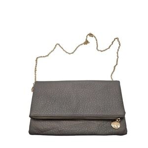 Kiran Women's Foldover Crossbody Clutch Gold Chain Shoulder Strap‎ Gray